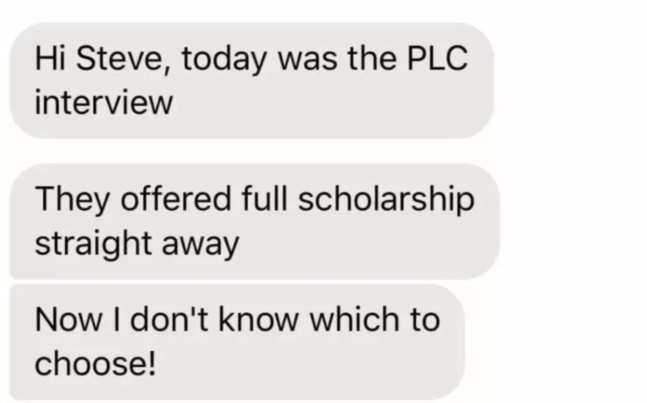 scholarly scholarship result with 100% at PLC Sydney