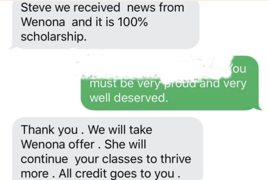 scholarly scholarship result with 100% at Wenona