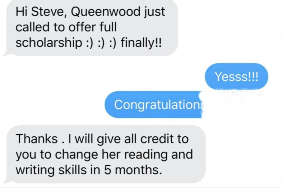 scholarly scholarship result with 100% at Queenwood