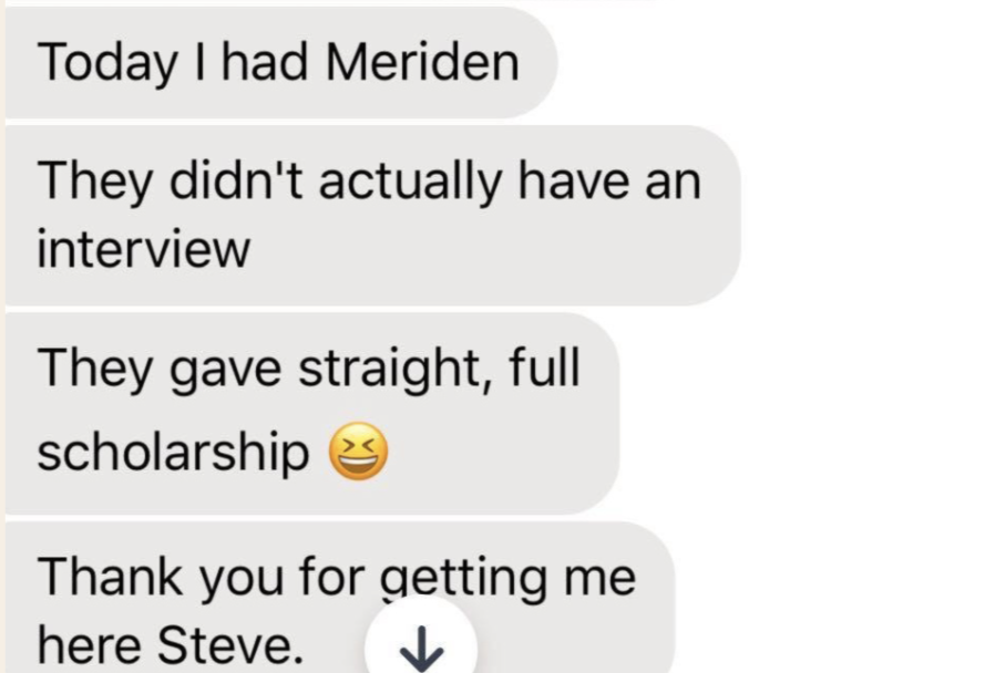 scholarly scholarship result with 100% at Meriden