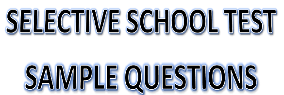 selective school practice sample questions