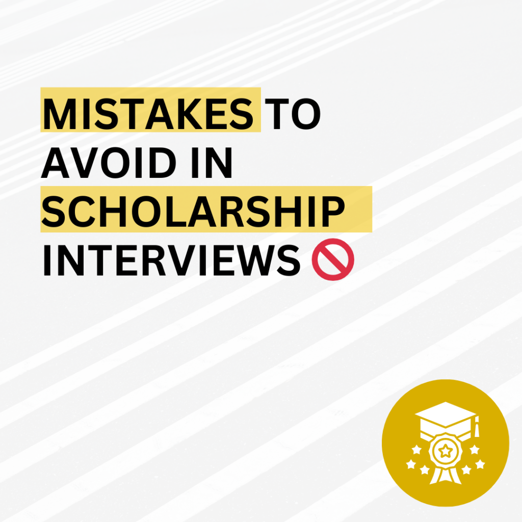 List of mistakes to avoid in private school scholarship interviews