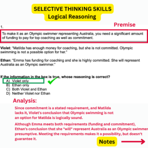 Thinking Skills question explained for NSW selective test