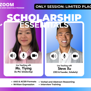 Year 5 Scholarship Essentials Zoom With Ms. Yiying/Mr. Steve Semester 1 2026