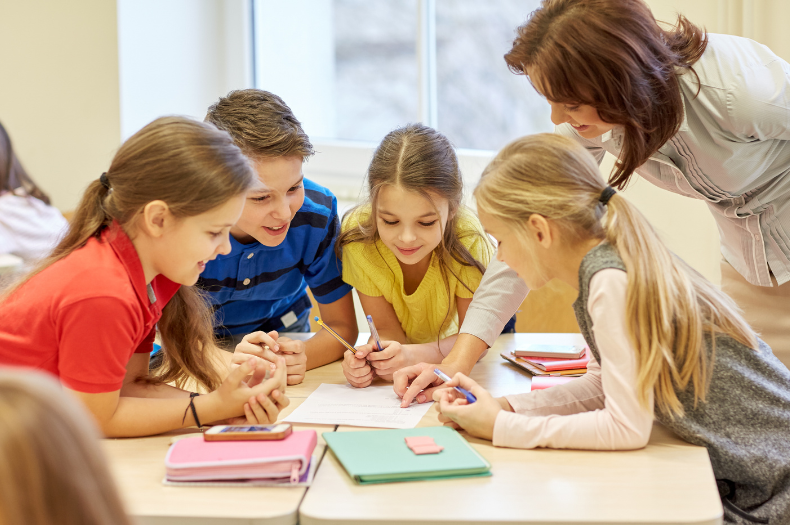 Student learning at desk